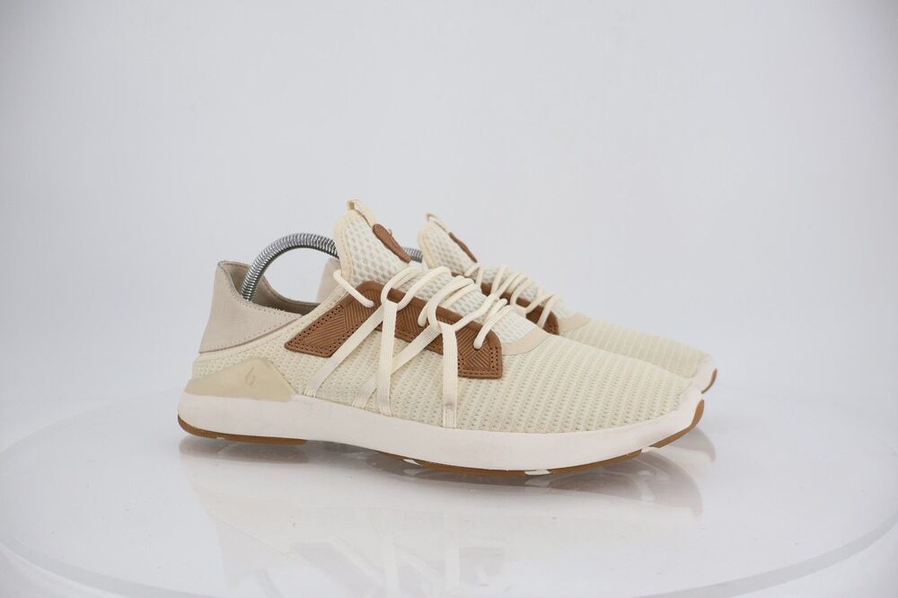 Olukai Mio Li Men's Sz 11 Cream Mesh Lace Up Sneakers Trainers Convertible
